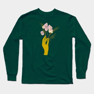 Foraging Hand with Flowers Long Sleeve T-Shirt